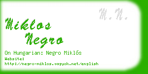 miklos negro business card