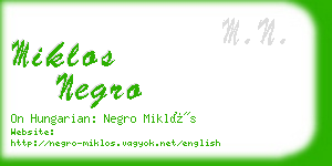 miklos negro business card